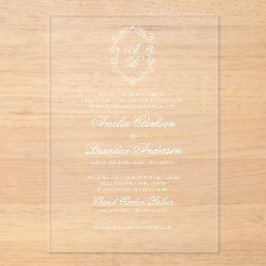 Wappen-Hochzeitsfeier Acryleinladungen