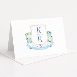 Wappen Hochzeitsfeiern Foto an der Küste Dankeskarte