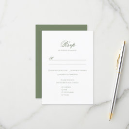 Wappen Hochzeitsfeige mit weißem und grünem Leaf RSVP Karte