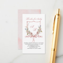 Wappen in Aquarellfarbe Wildblumen Babydusche b Begleitkarte