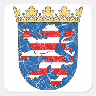 Wappen in Hessen Quadratischer Aufkleber