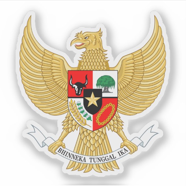 Wappen Indonesiens (Garuda Pancasila) Aufkleber (Vorderseite)