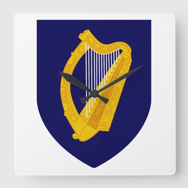 Wappen Irlands Quadratische Wanduhr (Vorderseite)