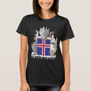 Wappen Islands Mythische Wächter Kunst T-Shirt