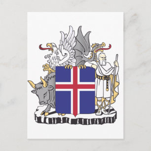 Wappen Islands Mythologische Wächter Kunst Feiertagspostkarte