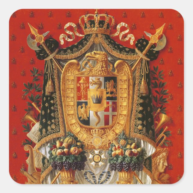 Wappen Italiens, Design für einen Wandteppich Quadratischer Aufkleber (Vorderseite)