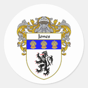 Wappen Jones Waliser (überzogen) Runder Aufkleber
