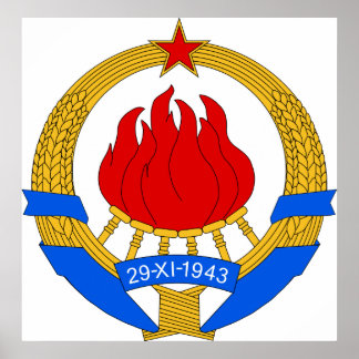 Wappen Jugoslawiens Offiziell Heraldry Symbol Poster