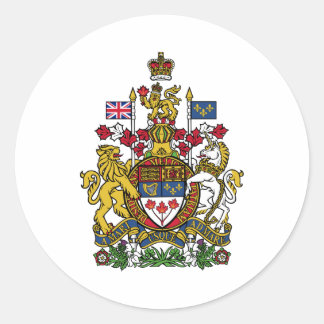 Wappen Kanada Offizielles Heraldry-Symbol-Logo Runder Aufkleber