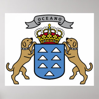 Wappen Kanarische Inseln Offizielles Symbol Spanie Poster