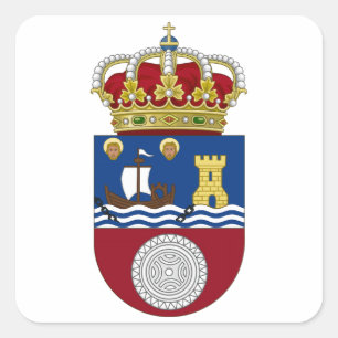 Wappen Kantabriens (Spanien) Quadratischer Aufkleber