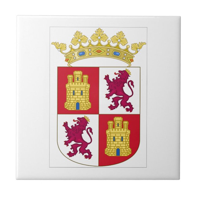 Wappen Kastiliens y Leon (Spanien) Fliese (Vorderseite)