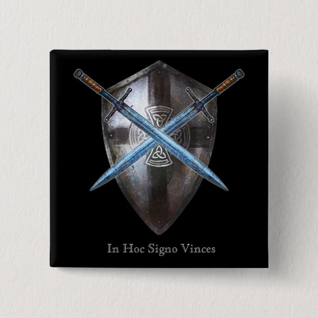 Wappen Knopf - in hoc Signo Vinces Button (Vorderseite)