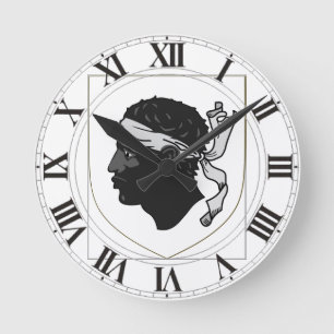Wappen Korsikas Frankreich Runde Wanduhr