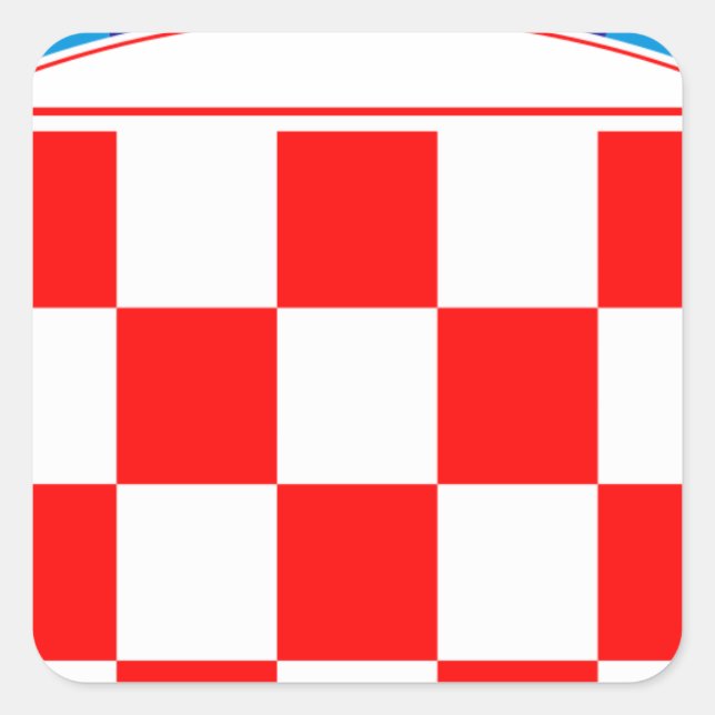 Wappen Kroatiens, Kroatische Embleme, Hrvatska Quadratischer Aufkleber (Vorderseite)
