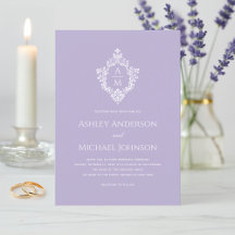 Wappen Lavender Elegant Wedding Monogram Formal