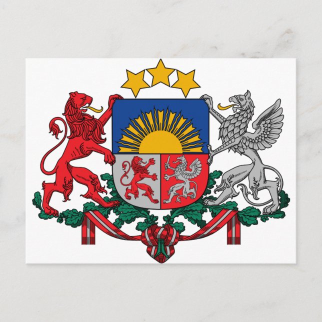 Wappen Lettlands - Latvijas ģerbonis Postkarte (Vorderseite)