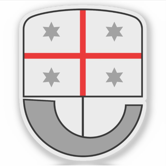 Wappen Liguriens, Italien Aufkleber (Vorderseite)