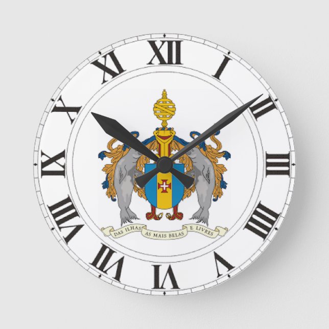 Wappen Madeiras (Portugal) Runde Wanduhr (Vorderseite)