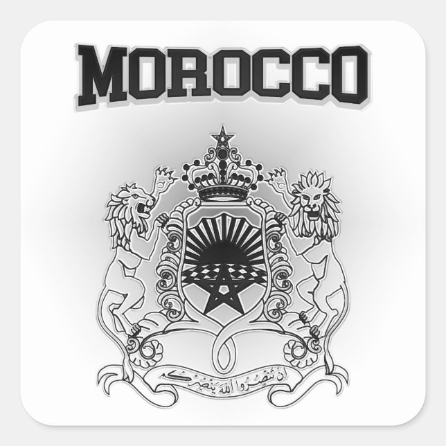 Wappen Marokkos Quadratischer Aufkleber (Vorderseite)