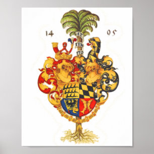 Wappen mit Palme Poster