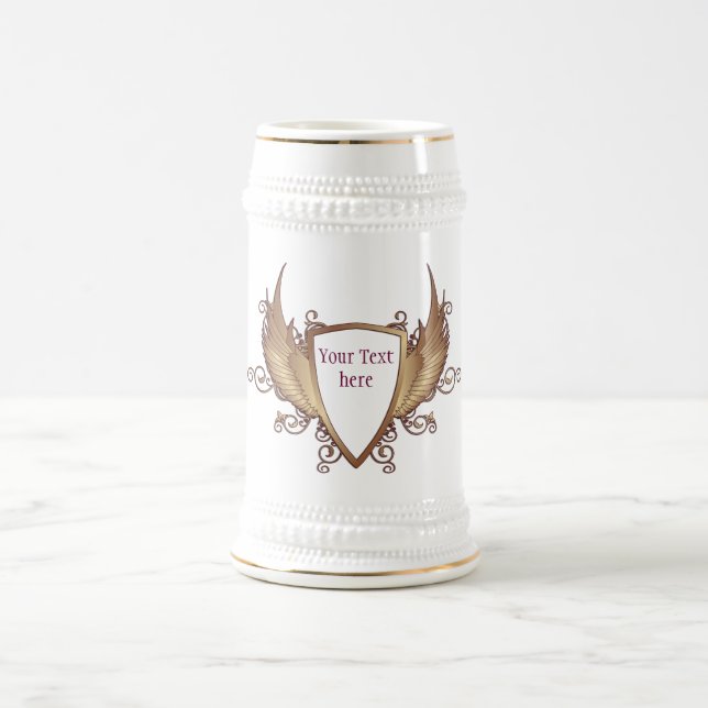 WAPPEN mit WINGS + Text Bierglas (Mittel)