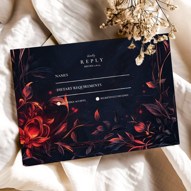 Wappen Monogram Art Nouveau Floral Wedding RSVP Karte (Von Creator hochgeladen)