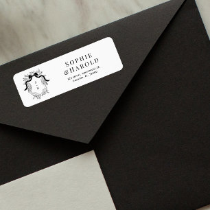 Wappen Monogram French Wedding Rücksendeadresse