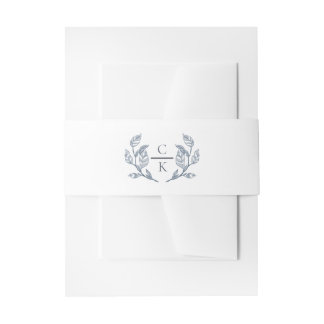 Wappen-Monogramm Französische Toile Grüne Hochzeit Einladungsbanderole