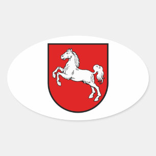 Wappen Niedersachsens (Deutschland) Ovaler Aufkleber