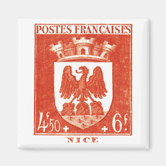 Wappen, Nizza, Frankreich Magnet (Vorne)