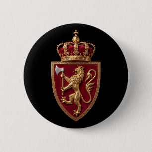 Wappen Norwegens Landeswappen Symbol Emblem Flagge Button