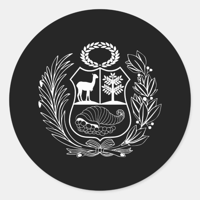 Wappen Peruanische Flagge Runder Aufkleber (Vorderseite)