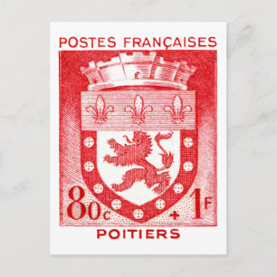 Wappen, Poitiers Frankreich Postkarte