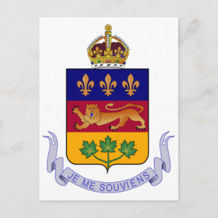 Wappen Québec Offiziell Kanada Heraldry Logo Postkarte