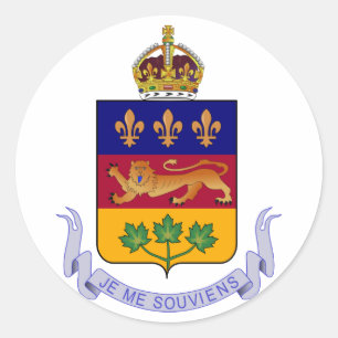 Wappen Québec offizielles Kanada Wappenkunde-Logo Runder Aufkleber