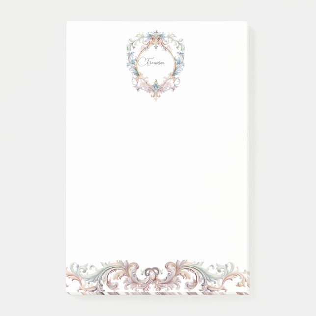 Wappen Regency Vintag Personal Notes Post-it Klebezettel (Vorderseite)