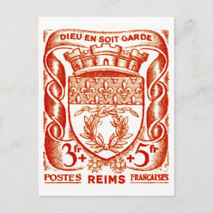 Wappen, Reims Frankreich Postkarte