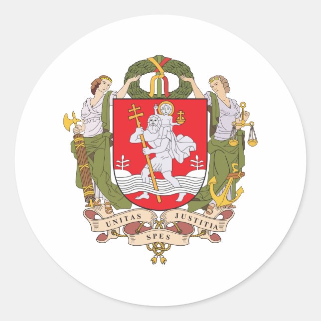 Wappen Runder Aufkleber (Vorderseite)