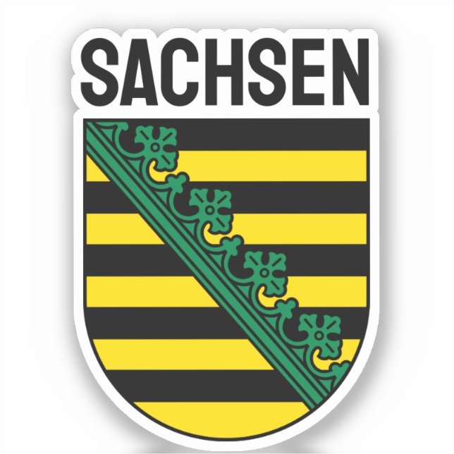 Wappen Sachsens (Sachsen), DEUTSCHE Aufkleber (Vorderseite)