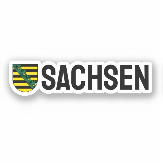 Wappen Sachsens (Sachsen), DEUTSCHE Aufkleber (Vorderseite)