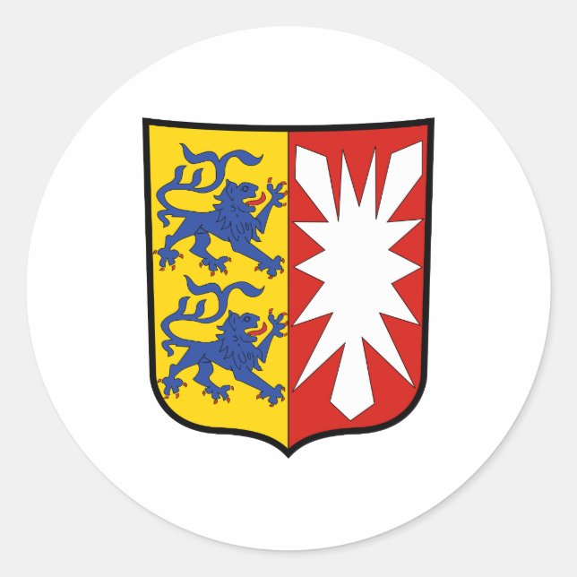 Wappen Schleswig-Holstein Offiziell Deutschland Runder Aufkleber (Vorderseite)