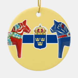 Wappen Schwedens Dala Keramikornament