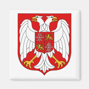 Wappen Serbien u. offizielles Symbol Montenegros Magnet