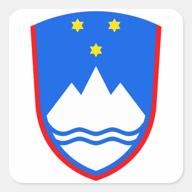 Wappen Sloweniens Quadratischer Aufkleber (Vorderseite)