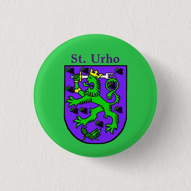 Wappen St. Urho Knopf Button (Vorderseite)