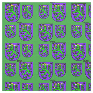 Wappen St. Urho lila grünes Gewebe Stoff