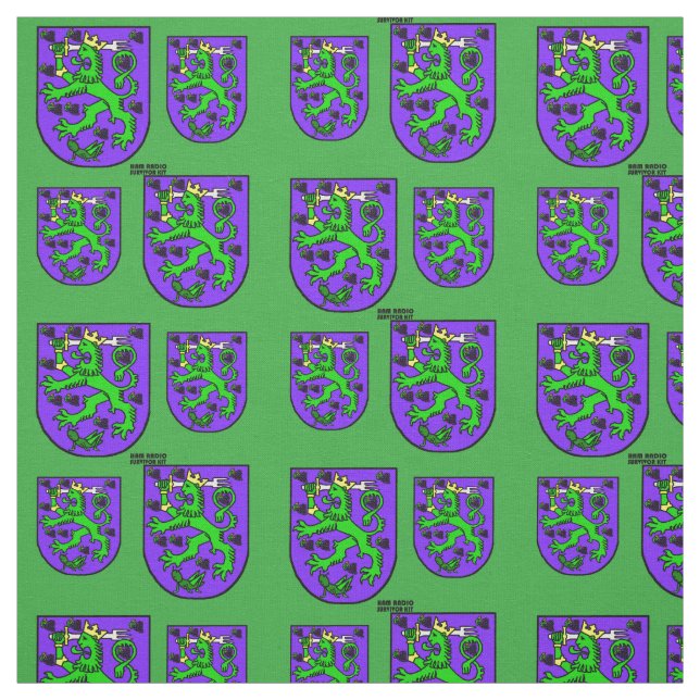 Wappen St. Urho lila grünes Gewebe Stoff (Muster)