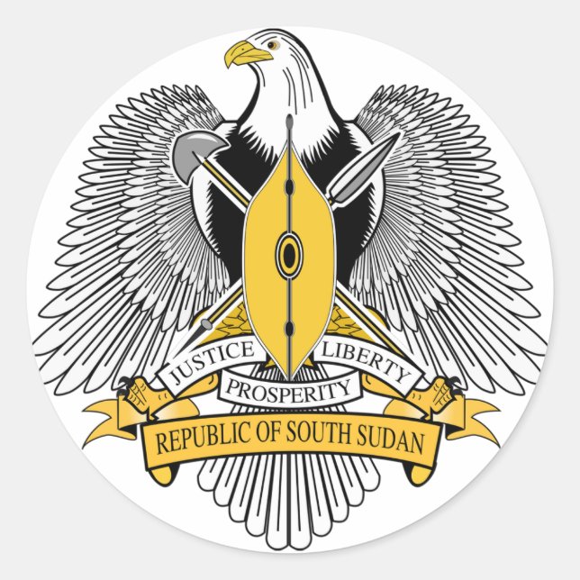 Wappen Südsudans Runder Aufkleber (Vorderseite)