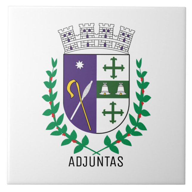 Wappen von Adjuntas, Puerto Rico Fliese (Vorderseite)